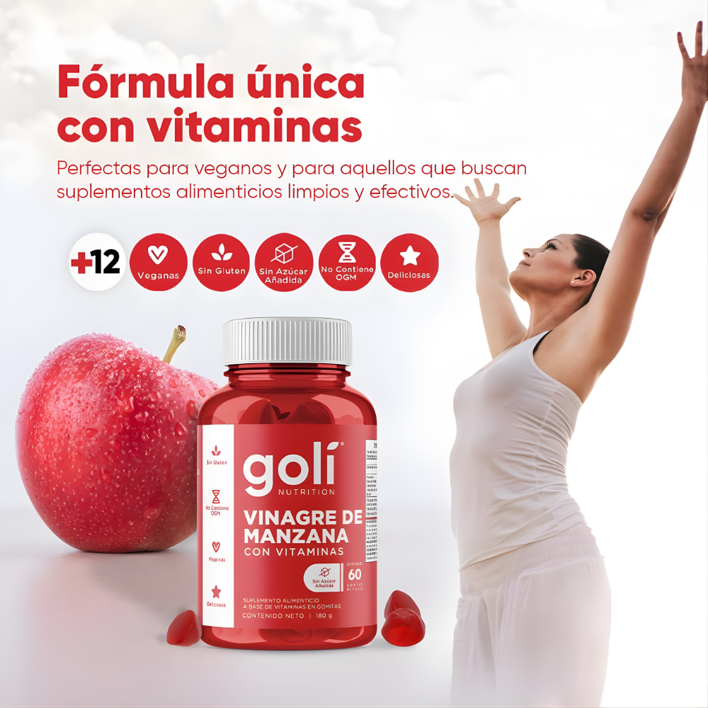 Goli Vinagre de Manzana en Gomitas | Suplemento Alimenticio | 60 Gummies