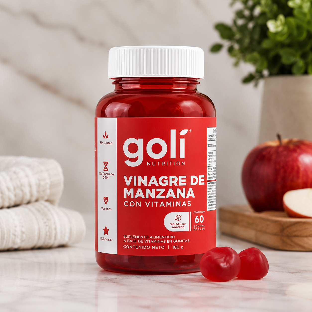 Goli Vinagre de Manzana en Gomitas | Suplemento Alimenticio | 60 Gummies